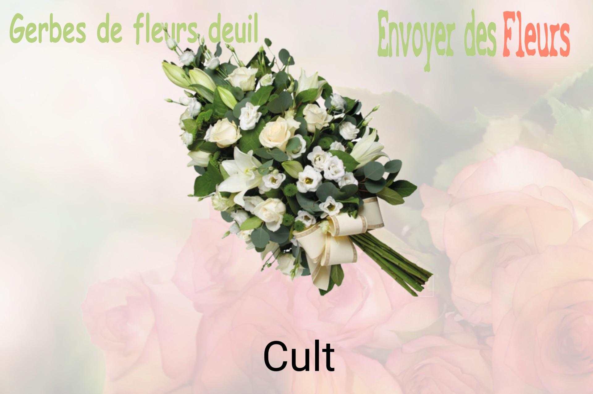 Gerbe de fleurs de deuil livrée à Cult